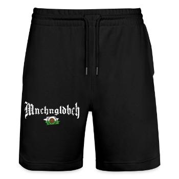 Mönchengladbach Fußball - Stanley/Stella Unisex Bio Joggingshorts Trainer  - Schwarz - Vorne - Nik (191cm) & Marisol (170cm)