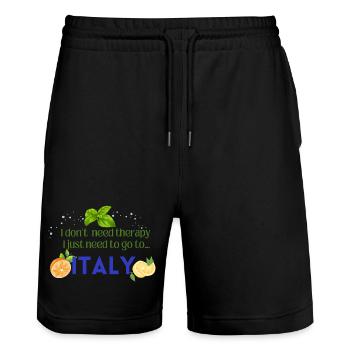 I don t need therapy I just need to go to ITALY - Stanley/Stella Unisex Bio Joggingshorts Trainer  - Schwarz - Vorne - Nik (191cm) & Marisol (170cm)