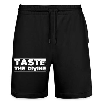 culinary flavors fun bday funny quote jokes - Stanley/Stella Unisex Bio Joggingshorts Trainer  - Schwarz - Vorne - Nik (191cm) & Marisol (170cm)