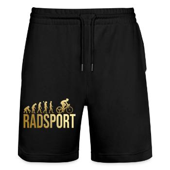 Evolution Radsport - Stanley/Stella Unisex Bio Joggingshorts Trainer  - Schwarz - Vorne - Nik (191cm) & Marisol (170cm)