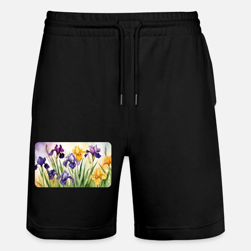 Iris Romantiques - Aquarelles - Short de jogging bio TRAINER Stanley/Stella unisexe - noir