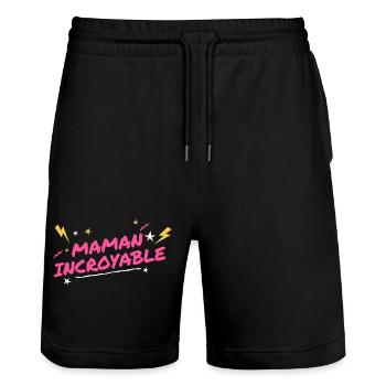 Amazing and Inspiring Mom - Stanley/Stella Trainer Unisex Organic Jogging Shorts - black - Front - Nik (191cm) & Marisol (170cm)