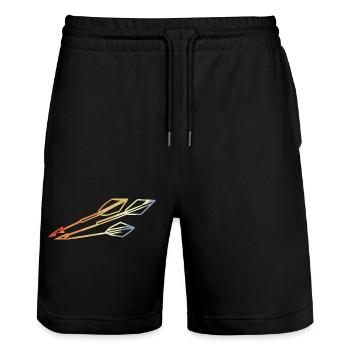 Vintage Pfeil Skizze - Stanley/Stella Unisex Bio Joggingshorts Trainer  - Schwarz - Vorne - Nik (191cm) & Marisol (170cm)