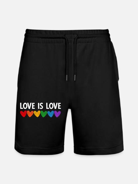 Love is love - Stanley/Stella Trainer Unisex Organic Jogging Shorts - black