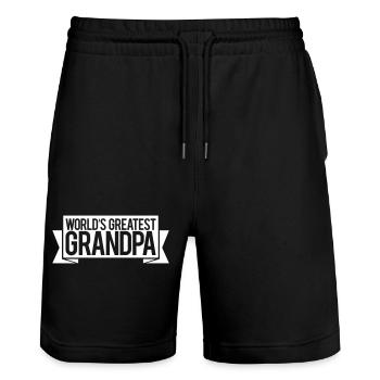 Le meilleur grand-père du monde Le meilleur amour de grand-père - Short de jogging bio TRAINER Stanley/Stella unisexe - noir - Devant - Nik (191cm) & Marisol (170cm)