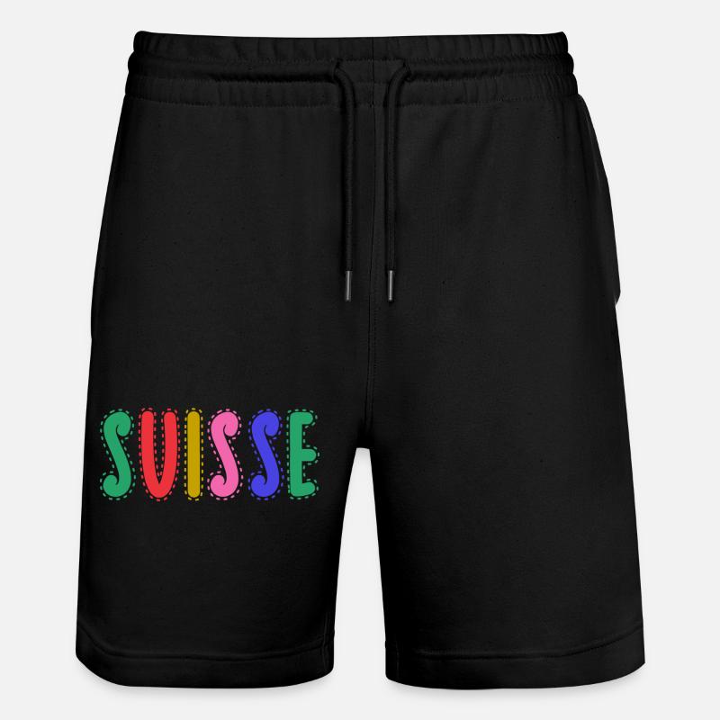 SUISSE. PAYS - Short de jogging bio TRAINER Stanley/Stella unisexe - noir