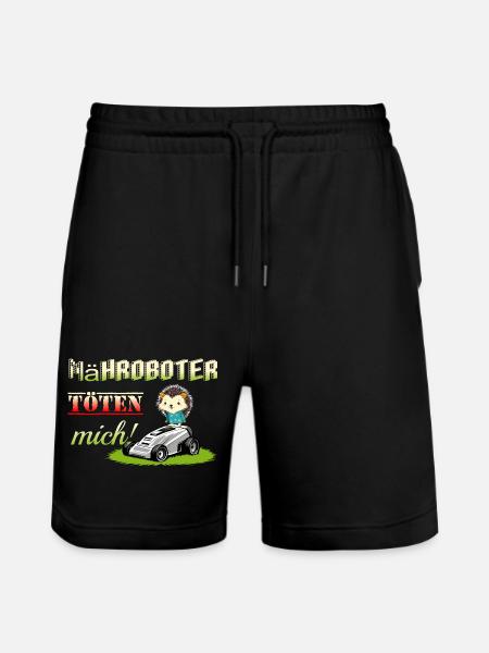 Robotic lawnmowers kill hedgehogs - Stanley/Stella Trainer Unisex Organic Jogging Shorts - black