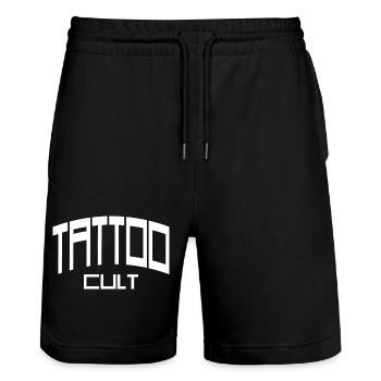 Tattoo Cult Inked Tribal Artist Studio - Stanley/Stella Trainer Unisex Organic Jogging Shorts - black - Front - Nik (191cm) & Marisol (170cm)