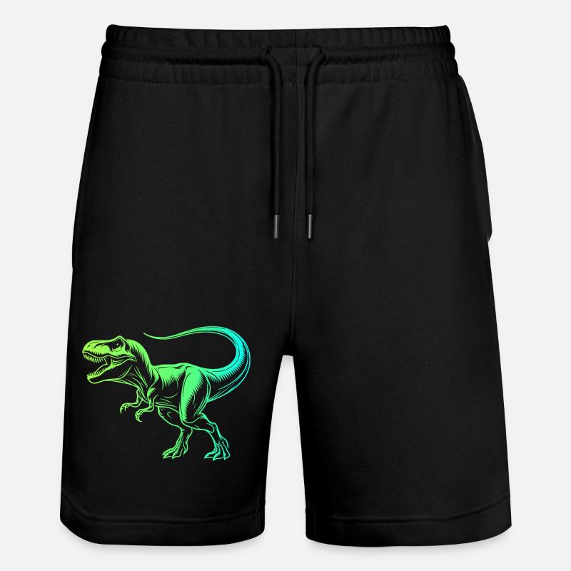dinosaure tyrannosaure rex, t-rex vert bleu - Short de jogging bio TRAINER Stanley/Stella unisexe - noir