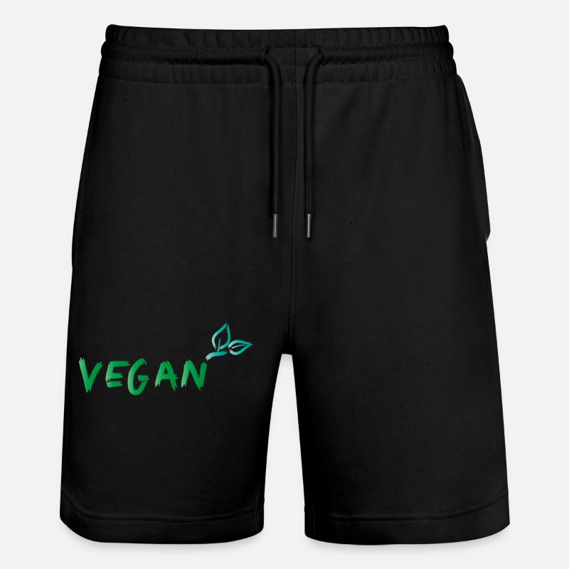 vegan blatt - Stanley/Stella Unisex Bio Joggingshorts Trainer  - Schwarz