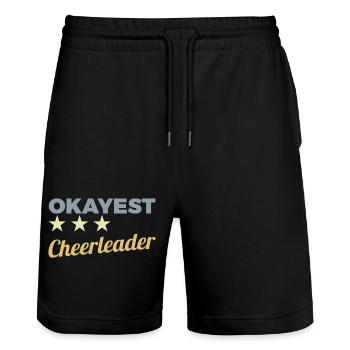 Average cheerleader - Stanley/Stella Trainer Unisex Organic Jogging Shorts - black - Front - Nik (191cm) & Marisol (170cm)