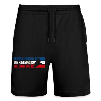 Kiel Fußball - Stanley/Stella Unisex Bio Joggingshorts Trainer  - Schwarz - Vorne - Nik (191cm) & Marisol (170cm)
