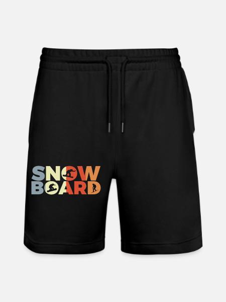 Snowboard lovers - Stanley/Stella Trainer Unisex Organic Jogging Shorts - black