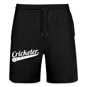 Drôle de joueur de cricket - Short de jogging bio TRAINER Stanley/Stella unisexe - noir - Devant - Nik (191cm) & Marisol (170cm)