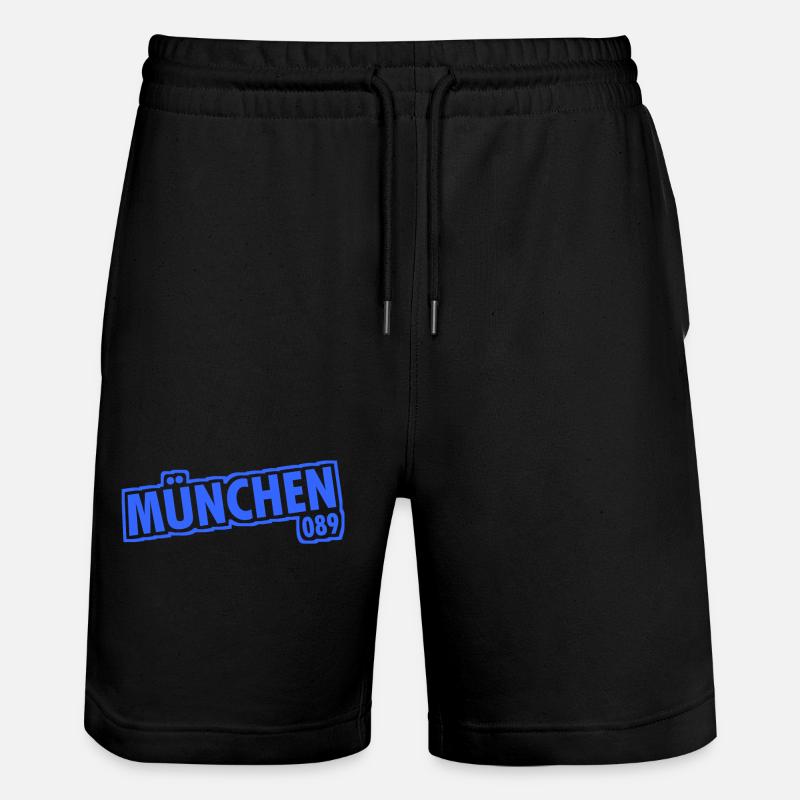 Munich - 089 - Bavière - Isar - Bavarois - Short de jogging bio TRAINER Stanley/Stella unisexe - noir