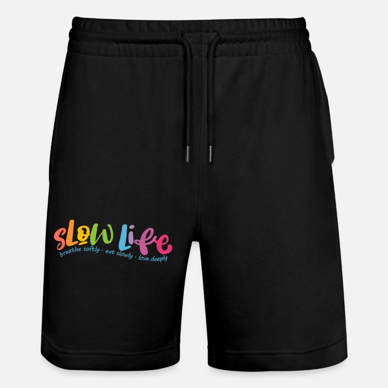 Langsames Leben - Stanley/Stella Unisex Bio Joggingshorts Trainer  - Schwarz