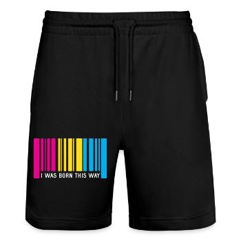 LGBT Pride Month - I Was Born This Way (Pansexual) - Stanley/Stella Trainer Unisex Organic Jogging Shorts - black - Front - Nik (191cm) & Marisol (170cm)