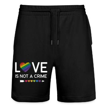LGBT Pride Month - Liebe ist kein Verbrechen - Stanley/Stella Unisex Bio Joggingshorts Trainer  - Schwarz - Vorne - Nik (191cm) & Marisol (170cm)