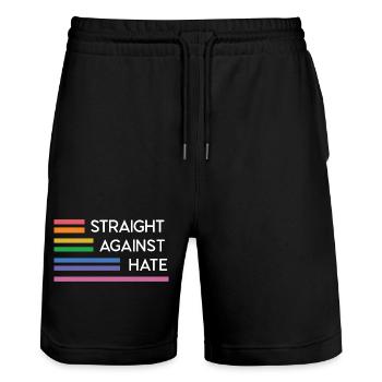LGBT Pride Month - Direkt gegen Hass - Stanley/Stella Unisex Bio Joggingshorts Trainer  - Schwarz - Vorne - Nik (191cm) & Marisol (170cm)