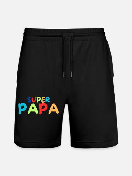 Super dad - Stanley/Stella Trainer Unisex Organic Jogging Shorts - black
