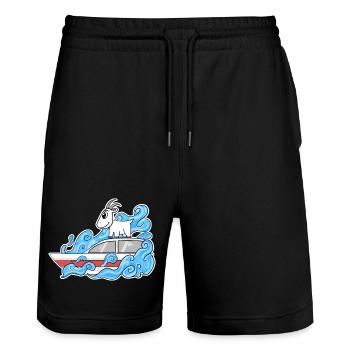 Ziege Boot Lustig Wellen - Stanley/Stella Unisex Bio Joggingshorts Trainer  - Schwarz - Vorne - Nik (191cm) & Marisol (170cm)