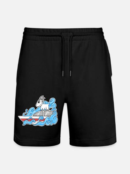 Goat Boat Funny Waves - Stanley/Stella Trainer Unisex Organic Jogging Shorts - black