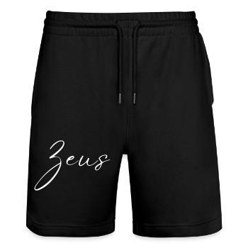 T-shirt Nom Zeus cadeau pour hommes - Short de jogging bio TRAINER Stanley/Stella unisexe - noir - Devant - Nik (191cm) & Marisol (170cm)