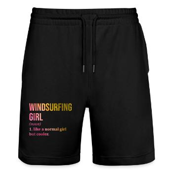 Windsurfen - Stanley/Stella Unisex Bio Joggingshorts Trainer  - Schwarz - Vorne - Nik (191cm) & Marisol (170cm)