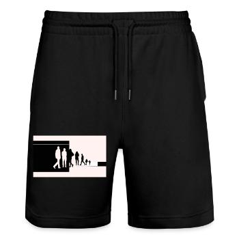 Silhouettes en transition - Short de jogging bio TRAINER Stanley/Stella unisexe - noir - Devant - Nik (191cm) & Marisol (170cm)