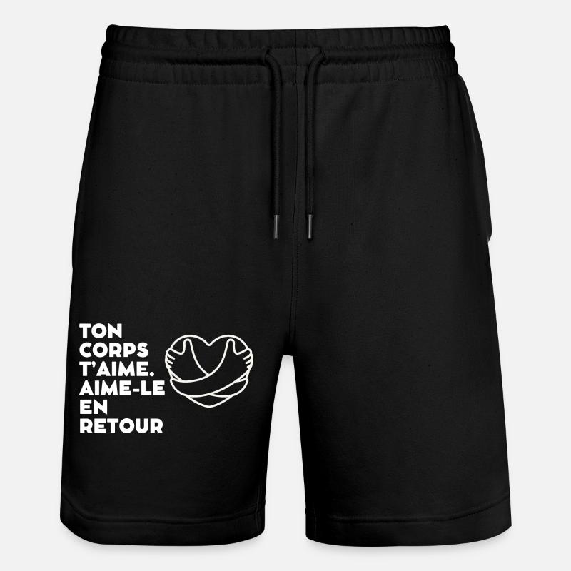 Cœur de mains d'amour inspirant - Short de jogging bio TRAINER Stanley/Stella unisexe - noir