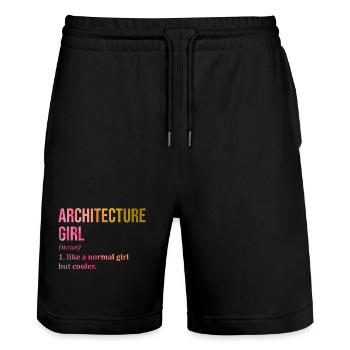 architecture - Short de jogging bio TRAINER Stanley/Stella unisexe - noir - Devant - Nik (191cm) & Marisol (170cm)