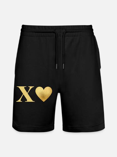 Letter x Golden Heart - Stanley/Stella Trainer Unisex Organic Jogging Shorts - black