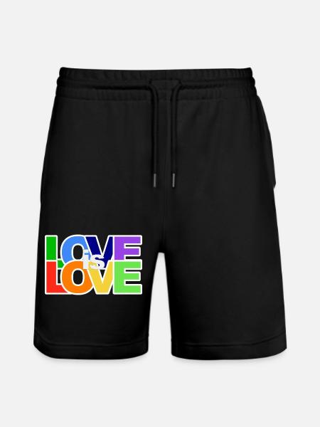 Farbenfrohes Love-Statement - Stanley/Stella Unisex Bio Joggingshorts Trainer - Schwarz