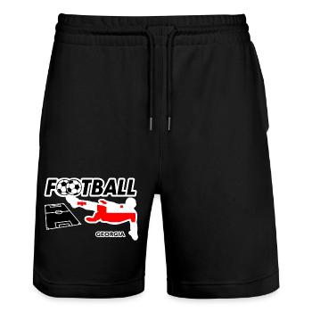 Fußball Fieber Georgia - Stanley/Stella Unisex Bio Joggingshorts Trainer  - Schwarz - Vorne - Nik (191cm) & Marisol (170cm)