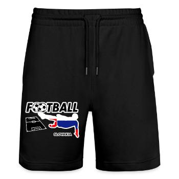 Fußball Fieber Slowakei - Stanley/Stella Unisex Bio Joggingshorts Trainer  - Schwarz - Vorne - Nik (191cm) & Marisol (170cm)