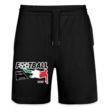 Fußball Fieber Italien - Stanley/Stella Unisex Bio Joggingshorts Trainer  - Schwarz - Vorne - Nik (191cm) & Marisol (170cm)