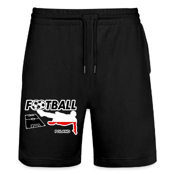 Fußball Fieber Polen - Stanley/Stella Unisex Bio Joggingshorts Trainer  - Schwarz - Vorne - Nik (191cm) & Marisol (170cm)
