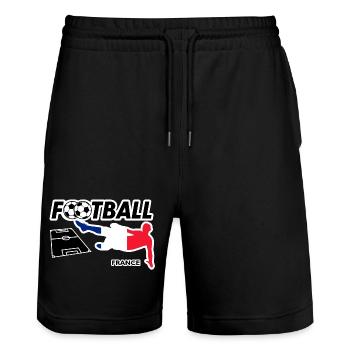 Fußball Fieber Frankreich - Stanley/Stella Unisex Bio Joggingshorts Trainer  - Schwarz - Vorne - Nik (191cm) & Marisol (170cm)