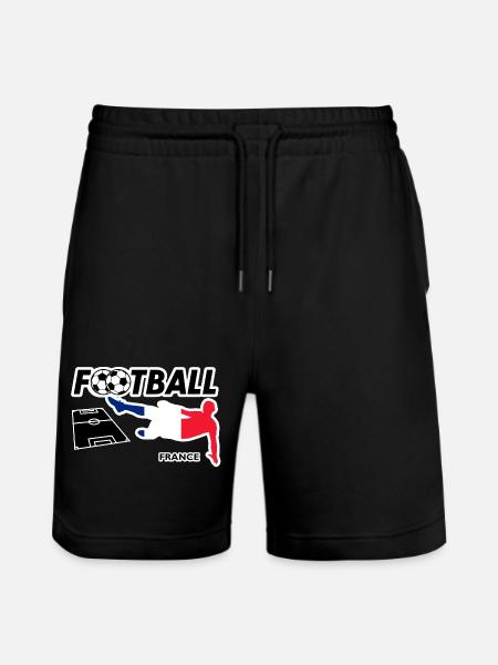 Fußball Fieber Frankreich - Stanley/Stella Unisex Bio Joggingshorts Trainer - Schwarz