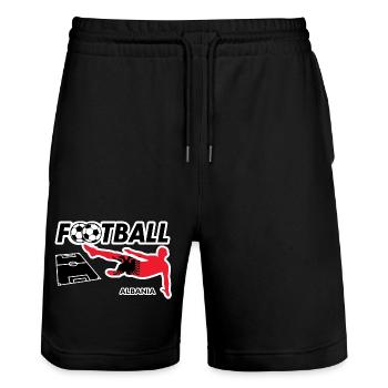 Fußball Fieber Albanien - Stanley/Stella Unisex Bio Joggingshorts Trainer  - Schwarz - Vorne - Nik (191cm) & Marisol (170cm)