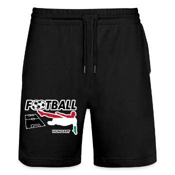 Fußball Fieber Ungarn - Stanley/Stella Unisex Bio Joggingshorts Trainer  - Schwarz - Vorne - Nik (191cm) & Marisol (170cm)