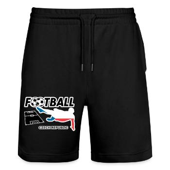 Fußball Fieber Tschechien - Stanley/Stella Unisex Bio Joggingshorts Trainer  - Schwarz - Vorne - Nik (191cm) & Marisol (170cm)