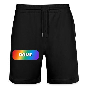 Rom Italien Gay Pride - Stanley/Stella Unisex Bio Joggingshorts Trainer  - Schwarz - Vorne - Nik (191cm) & Marisol (170cm)