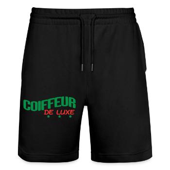 COIFFEUR DE LUXE - Short de jogging bio TRAINER Stanley/Stella unisexe - noir - Devant - Nik (191cm) & Marisol (170cm)