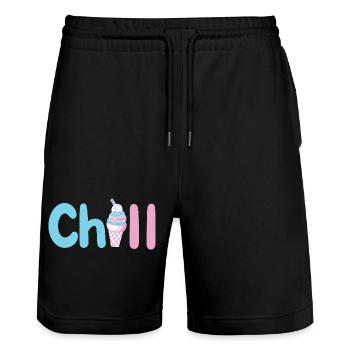 Eiscreme Sommer - Stanley/Stella Unisex Bio Joggingshorts Trainer  - Schwarz - Vorne - Nik (191cm) & Marisol (170cm)