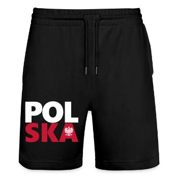 Polen - Stanley/Stella Unisex Bio Joggingshorts Trainer  - Schwarz - Vorne - Nik (191cm) & Marisol (170cm)