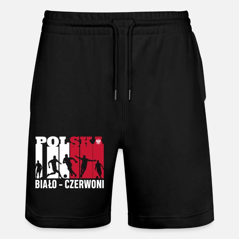 Polnischer Fußball - Stanley/Stella Unisex Bio Joggingshorts Trainer  - Schwarz