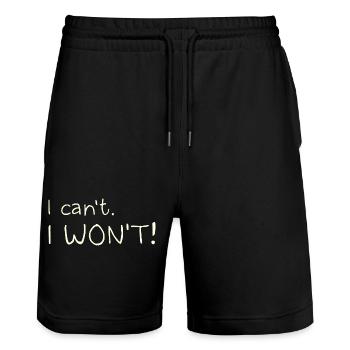 I Can't. I Won't! - Stanley/Stella Trainer Unisex Organic Jogging Shorts - black - Front - Nik (191cm) & Marisol (170cm)