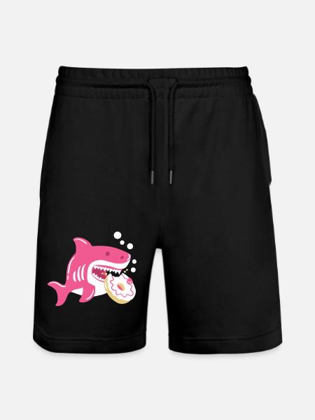 Donut und Hai - Stanley/Stella Unisex Bio Joggingshorts Trainer  - Schwarz