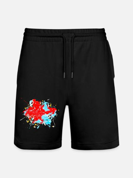 Redlightblue.Splash - Stanley/Stella Unisex Bio Joggingshorts Trainer - Schwarz